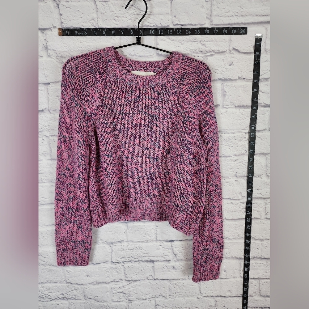 Revolve One Grey Day marled knit sweater with slightly cropped hem Small NEW